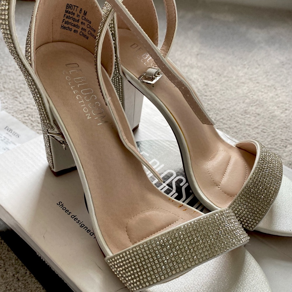 High heels - never worn - embellished with gems
